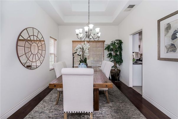 Chandelier, Dining room, Interior, Wood Texture Flooring