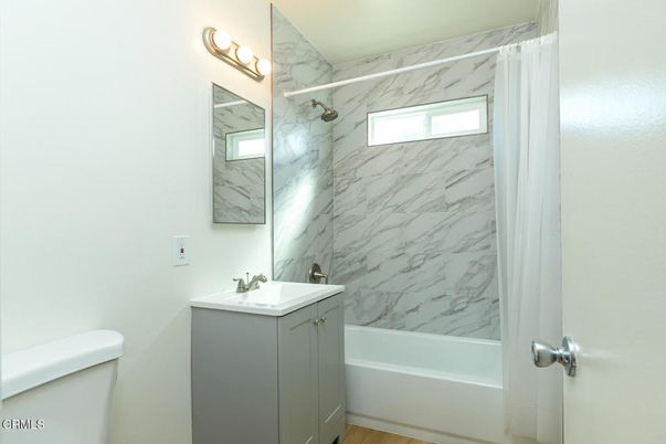 Bathroom, Interior, Marble Walls, Wood Texture Flooring