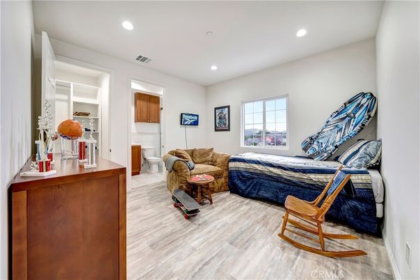 Bathroom, Interior, Recessed Lighting, Wood Texture Flooring