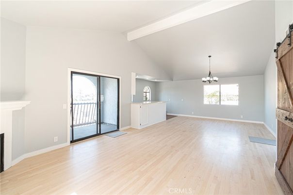 Chandelier, Empty room, Fireplace, Interior, Wood Texture Flooring
