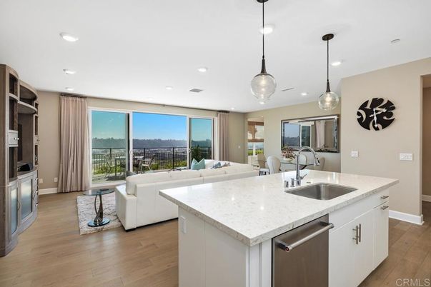 Interior, Kitchen, Living room, Pendant Lights, Recessed Lighting, Stainless Steel Appliances, Wood Texture Flooring