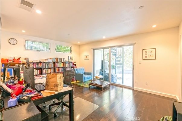 Home Office, Interior, Recessed Lighting, Wood Texture Flooring