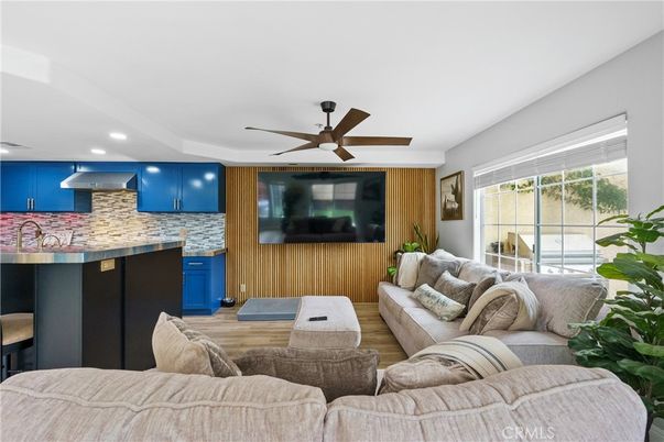 Interior, Kitchen, Living room, Recessed Lighting, Wood Texture Flooring