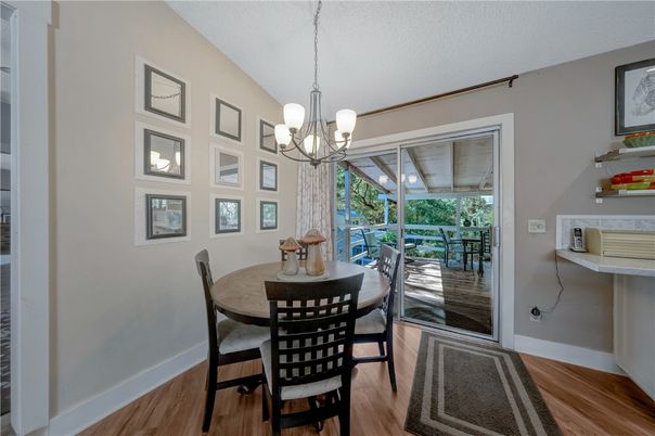 Chandelier, Dining room, Interior, Wood Texture Flooring