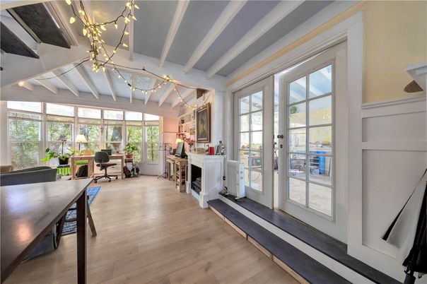 Dining room, Fireplace, Interior, Wood Texture Flooring