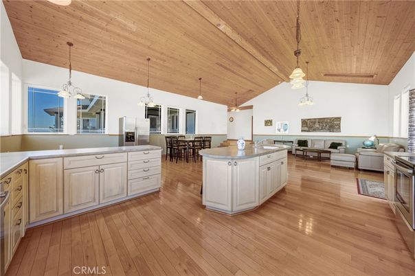 Dining room, Interior, Kitchen, Living room, Pendant Lights, Wooden Ceilings, Wood Texture Flooring