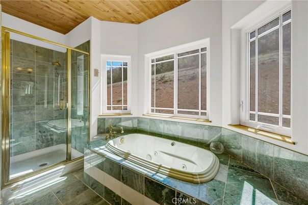 Bathroom, Glass Shower, Interior, Wooden Ceilings