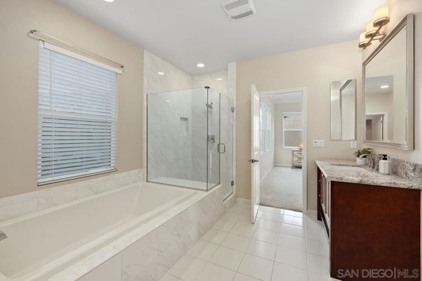 Bathroom, Glass Shower, Interior, Marble, Marble Walls, Recessed Lighting