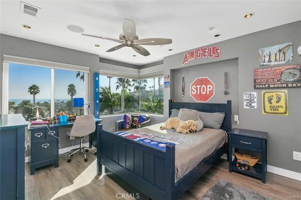 Bedroom, Home Office, Interior, Recessed Lighting, Wood Texture Flooring