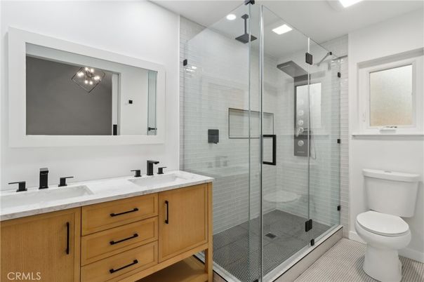 Bathroom, Dual Sink Vanities, Glass Shower, Interior