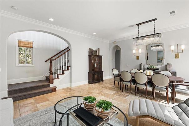 Chandelier, Dining room, Interior, Recessed Lighting