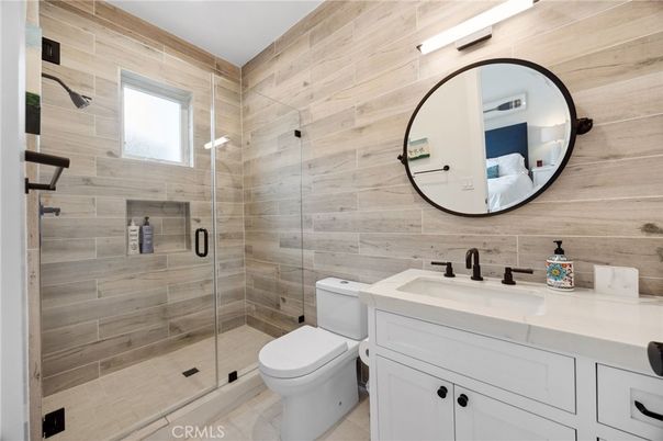 Bathroom, Glass Shower, Interior, Wooden Walls