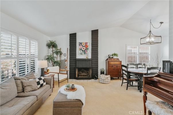 Dining room, Fireplace, Interior, Living room, Pendant Lights, Piano