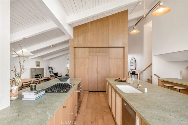 Interior, Kitchen, Pendant Lights, Wood Texture Flooring