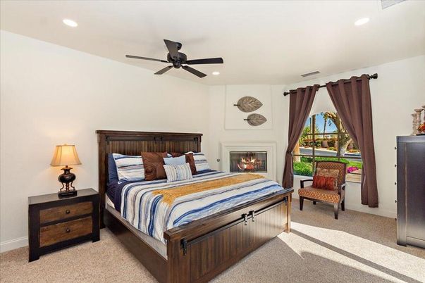 Bedroom, Fireplace, Interior, Recessed Lighting