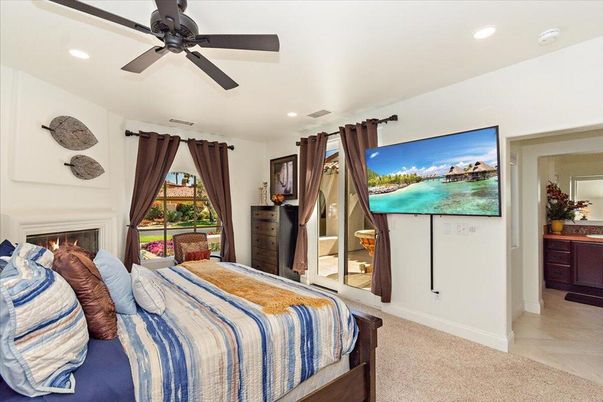 Bedroom, Fireplace, Interior, Recessed Lighting