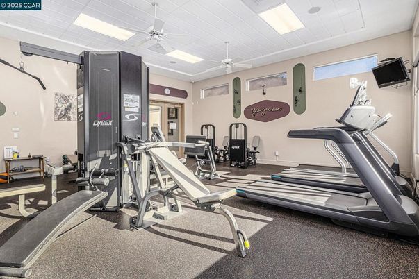 Fitness Equipment, Gym, Interior, Recessed Lighting