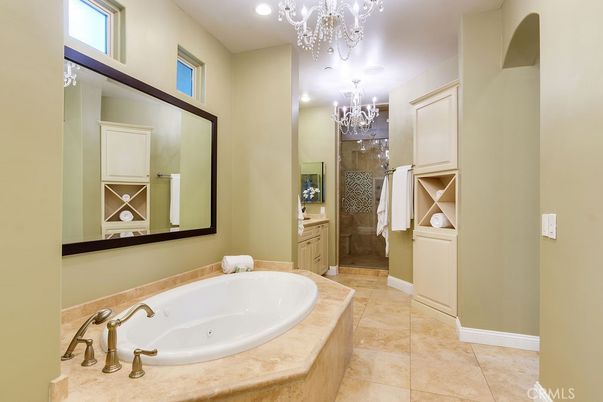 Bathroom, Chandelier, Interior, Recessed Lighting