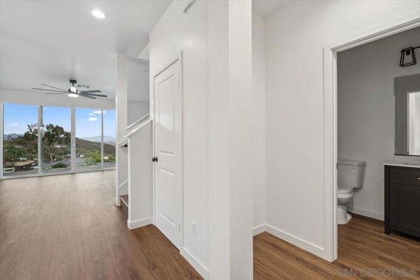 Bathroom, Interior, Recessed Lighting, Wood Texture Flooring