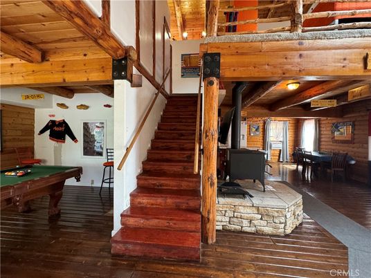 Billiard Table, Game Room, Interior, Wooden Beams, Wooden Ceilings, Wood Texture Flooring, Wooden Walls