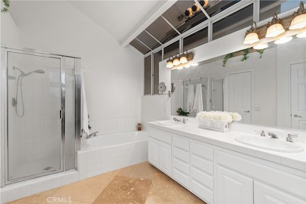 Bathroom, Dual Sink Vanities, Glass Shower, Interior, Tile Countertops