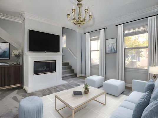 Chandelier, Fireplace, Interior, Living room, Wood Texture Flooring