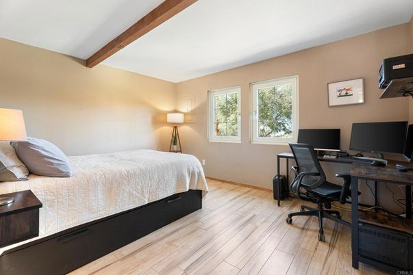 Bedroom, Home Office, Interior, Wooden Beams, Wood Texture Flooring