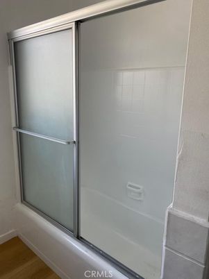 Bathroom, Glass Shower, Interior, Wood Texture Flooring