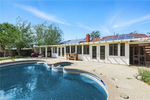 Exterior, Pool, Solar Panels
