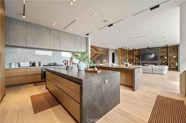 Interior, Kitchen, Living room, Recessed Lighting, Wood Texture Flooring