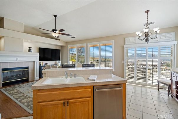 Chandelier, Fireplace, Interior, Kitchen, Recessed Lighting
