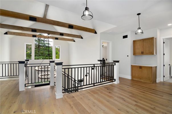 Interior, Pendant Lights, Recessed Lighting, Wooden Beams, Wood Texture Flooring
