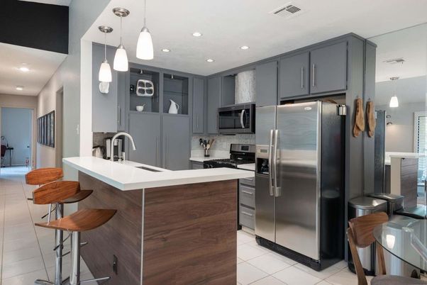 Interior, Kitchen, Pendant Lights, Recessed Lighting, Stainless Steel Appliances