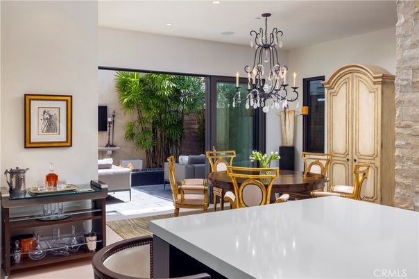 Chandelier, Dining room, Interior, Recessed Lighting, Wood Texture Flooring
