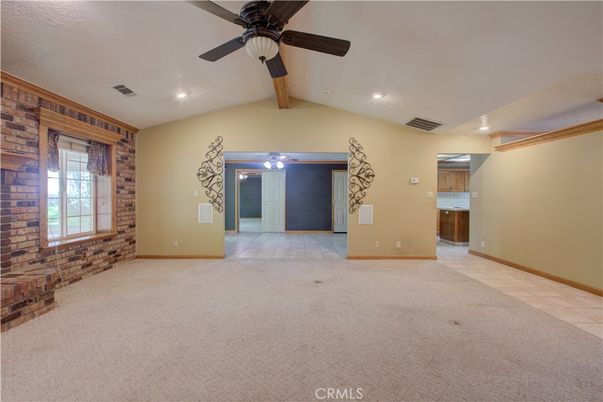 Empty room, Interior, Recessed Lighting, Stone Walls