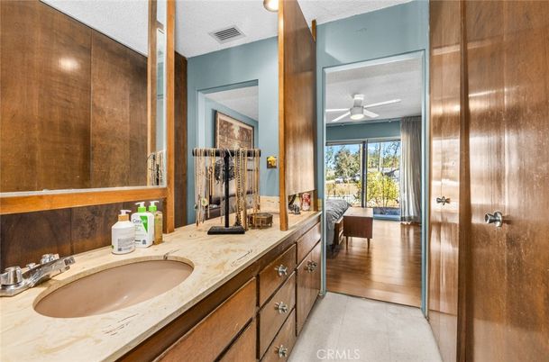 Bathroom, Dual Sink Vanities, Interior, Wood Texture Flooring