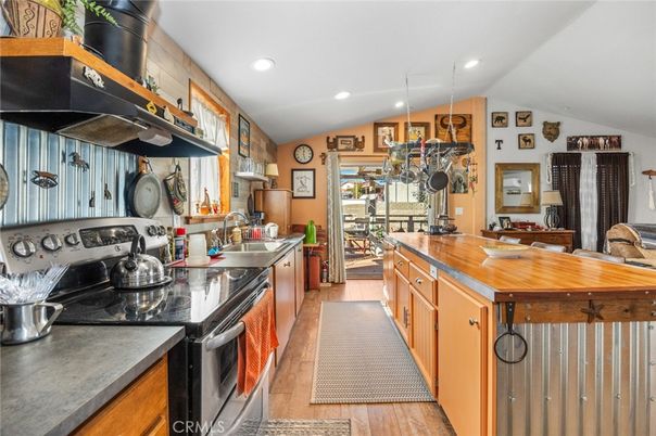 Interior, Kitchen, Recessed Lighting, Wood Texture Flooring