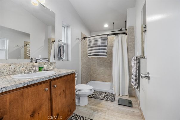 Bathroom, Interior, Recessed Lighting, Wood Texture Flooring