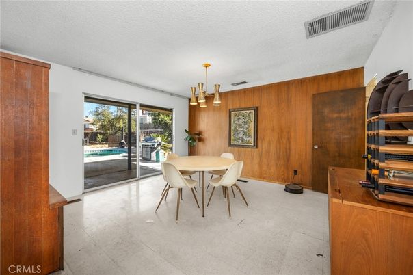 Dining room, Interior, Pendant Lights, Wooden Walls