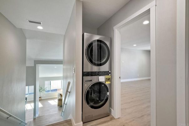 Interior, Recessed Lighting, Utility Closets, Washer, Wood Texture Flooring