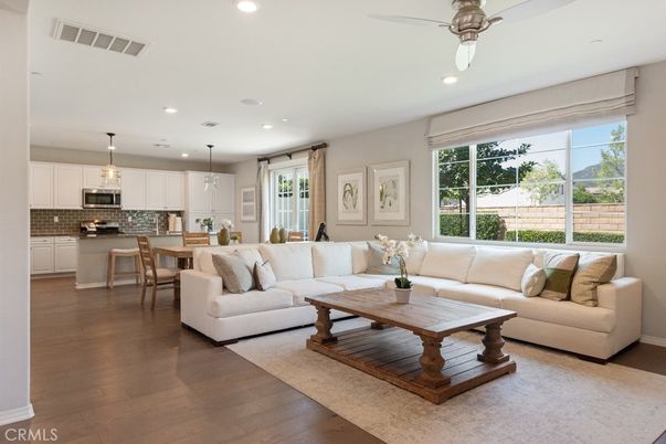 Dining room, Interior, Kitchen, Living room, Pendant Lights, Recessed Lighting, Wood Texture Flooring