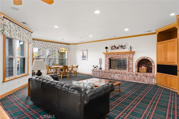 Dining room, Fireplace, Interior, Living room, Pendant Lights, Recessed Lighting
