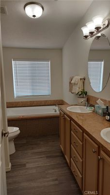 Bathroom, Dual Sink Vanities, Interior, Wood Texture Flooring