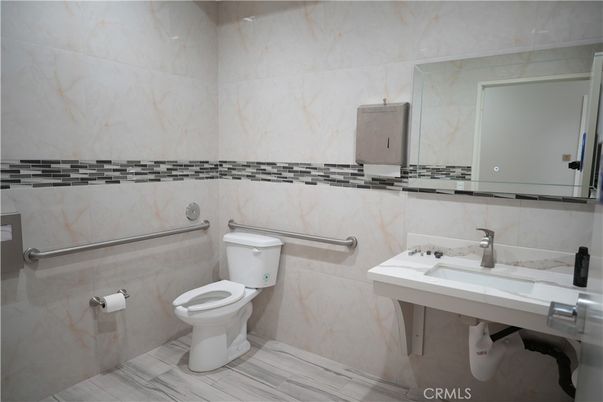 Bathroom, Interior, Marble Walls, Wood Texture Flooring