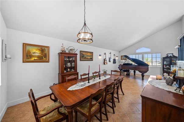 Dining room, Interior, Pendant Lights, Piano