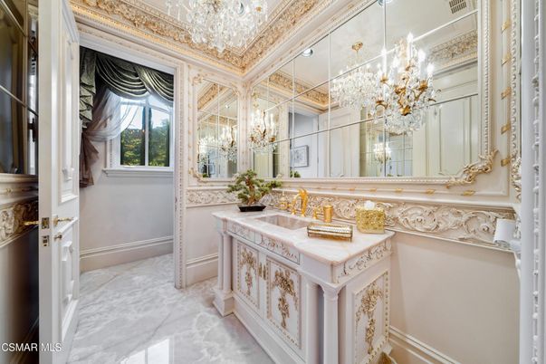 Bathroom, Chandelier, Interior, Marble