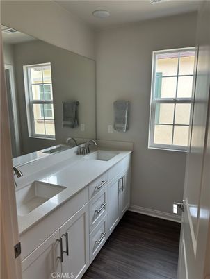 Bathroom, Dual Sink Vanities, Interior, Wood Texture Flooring