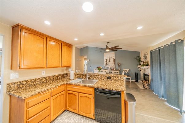 Dining room, Interior, Kitchen, Recessed Lighting, Wood Texture Flooring