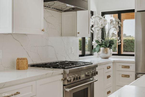 Interior, Kitchen, Marble Walls, Stainless Steel Appliances