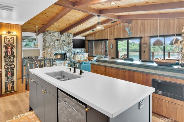 Fireplace, Interior, Kitchen, Stone Walls, Wooden Beams, Wooden Ceilings, Wood Texture Flooring, Wooden Walls